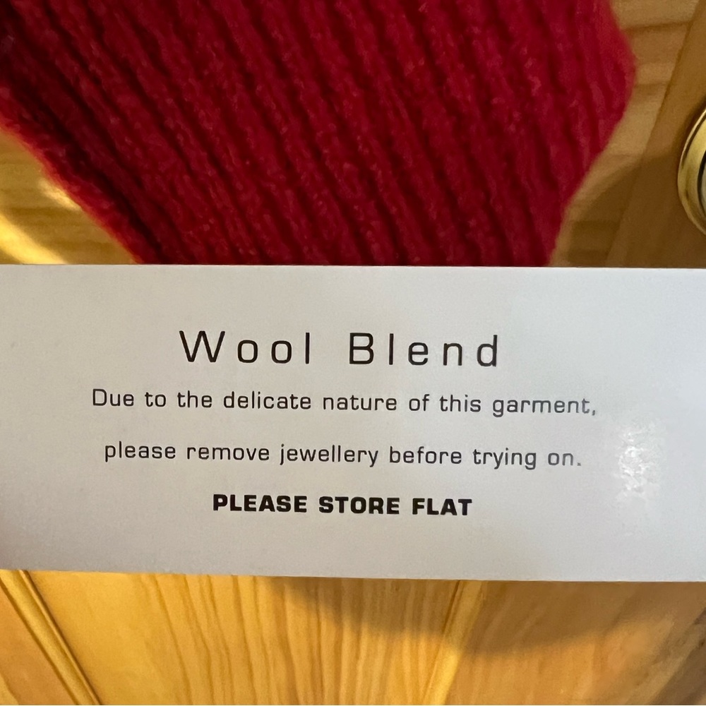 French Connection Solid Red Ribbed Puff Sleeved S… - image 6